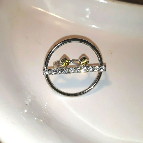 JOOMI LIM NEW RHINESTONES RHOD. SILVER PLATED RING - Picture 3 of 5